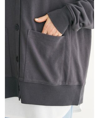 Green Parks ミニ裏毛Ｖネックカーディガン Dark Gray