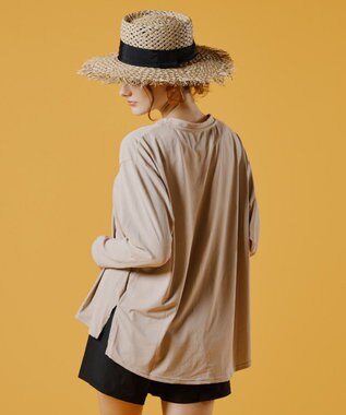 San-ai Resort（三愛水着楽園） WEB限定【紫外線カット(UPF50＋)】リブ素材ラッシュガード付 4点セット水着 ベージュ