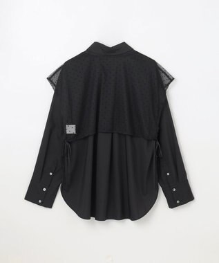 GRACE CONTINENTAL レイヤード刺繍シャツブラウス ブラック