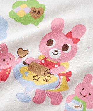 MIKI HOUSE HOT BISCUITS 【80-120cm】 キャビット×お菓子シリーズ 天竺素材半袖Tシャツ 白