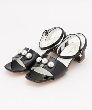 Feroux パールポイント サンダル ブラック系
