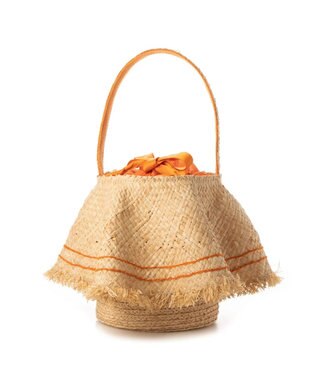 UNBILLION kakatoo ラフィアラッフルステッチワークワンショルダー オレンジ