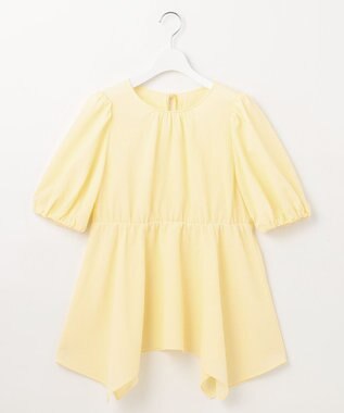 Feroux 【洗える】パフスリーブチュニック ブラウス イエロー系