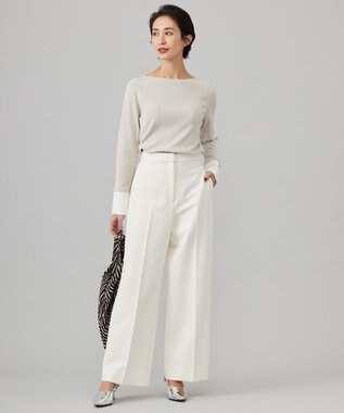 ICB 【洗える】 Peツイルダウンファブリック ワイドパンツ アイボリー系