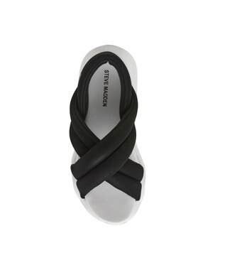STEVE MADDEN HURDLE 2 クロスクッションスポーツサンダル ブラックホワイト