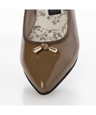 MODE ET JACOMO <carino>【レイン対応】中敷きデザインバレエシューズ オークエナメル