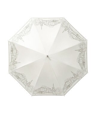 MOONBAT 【遮光100%】SOLFEGE MODE  晴雨兼用 長傘 日傘 街並プリント ホワイト