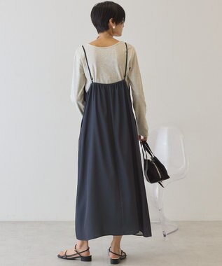 AMERICAN HOLIC サイドシャーリングVネックドットキャミワンピース Gray