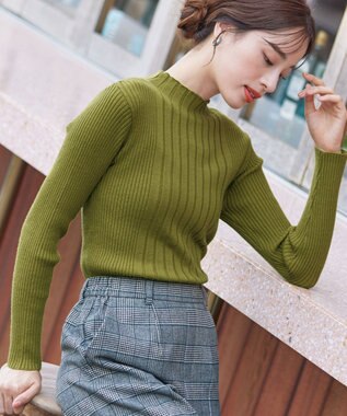 Tiaclasse 【洗える】ランダムリブニットプルオーバー マスタード