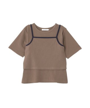AMERICAN HOLIC 【2点セット】配色キャミ＋Tシャツ Brown
