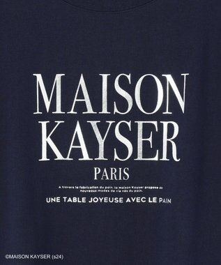 ANY 【MAISON KAYSERコラボ】箔プリントロゴ半袖Tシャツ ネイビー×シルバー