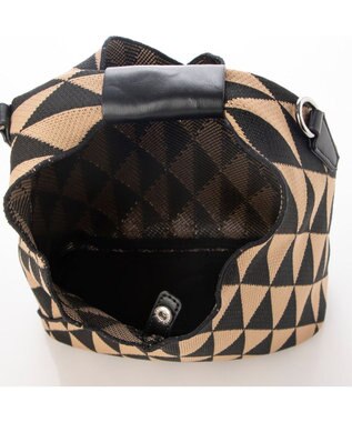 UNBILLION カシュカシュ cachecache ジャガード柄2wayショルダーバッグ ベージュ