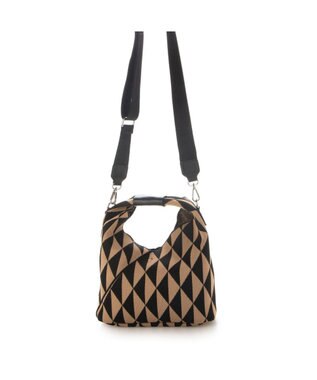 UNBILLION カシュカシュ cachecache ジャガード柄2wayショルダーバッグ ベージュ