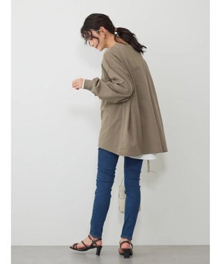 AMERICAN HOLIC 刺繍ロゴミニ裏毛ボートネックチュニック Khaki