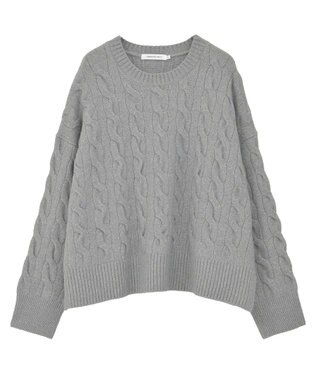 AMERICAN HOLIC ミドルゲージケーブルニットプルオーバー Gray Mixture