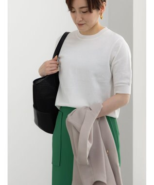 Te chichi 14G天竺ハーフスリーブニットプルオーバー オフホワイト