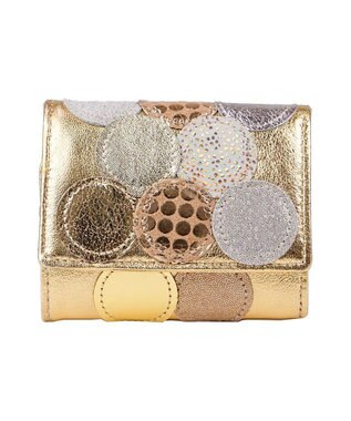 tsumori chisato CARRY 新マルチドット　ミニ財布　3つ折り 【キラキラでかわいい！本革のやわらかな風合い】 ゴールド
