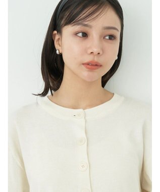 earth music&ecology プリーツドッキングカーディガン Ivory