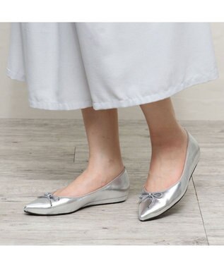MODE ET JACOMO <MODE ET JACOMO>【レイン対応】リボンバレエシューズ シルバー