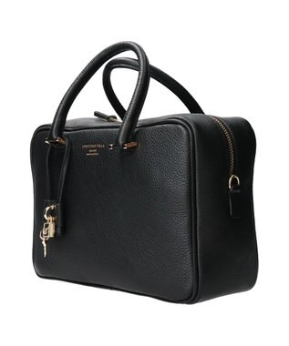 INTER-CHAUSSURES 【CHRISTIAN VILLA】ベーシックレザーハンドバッグ ブラック