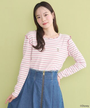 earth music&ecology チップ＆デール／ボーダーメロープルオーバー Pink