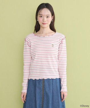 earth music&ecology チップ＆デール／ボーダーメロープルオーバー Pink