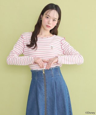 earth music&ecology チップ＆デール／ボーダーメロープルオーバー Pink