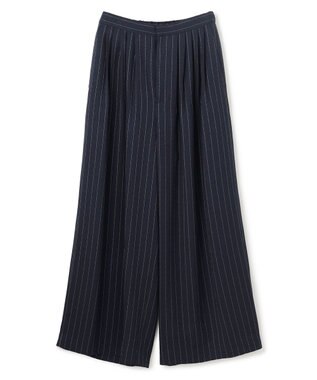 uncrave リネンライクツイル ワイドパンツ ネイビーストライプ