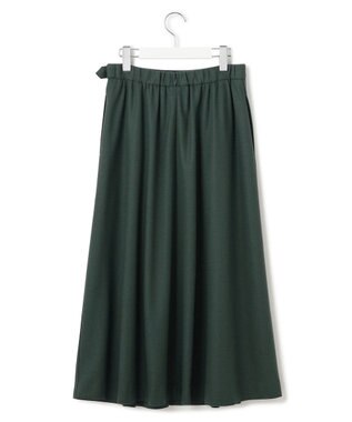 23区 【洗える】ウールミルドジャージー タック スカート ダークグリーン系