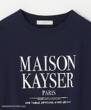 ANY 【MAISON KAYSERコラボ】箔プリントロゴ半袖Tシャツ ネイビー×シルバー
