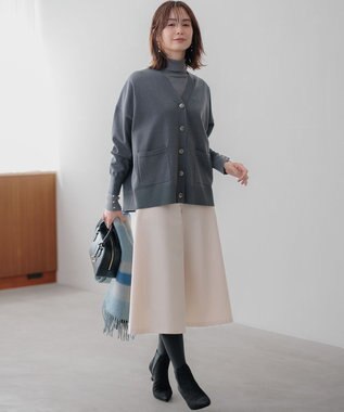 組曲 【WEB限定色あり】ELENA タートルネック ニット チャコールグレー系