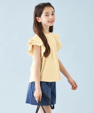 UNFILO 【110-150cm】アソート デザインTシャツ イエロー[フリルスリーブ]