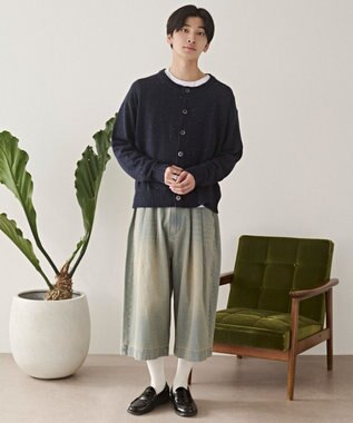 WEGO クロップドワイドデニムパンツ デニム淡加工色