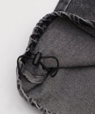 WEGO 【XS～Mサイズ展開/ウエストゴム 】デニムイージーパラシュートカーゴパンツ デニムブラックソノタ