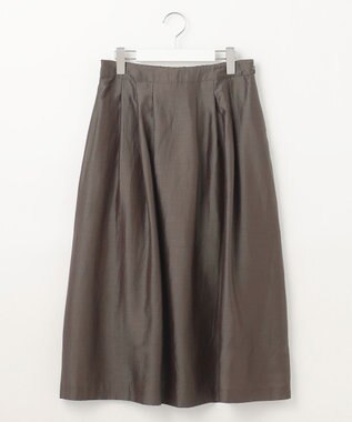 J.PRESS LADIES 【洗える】シアーソフトカールマイヤー タック スカート ブラウン系