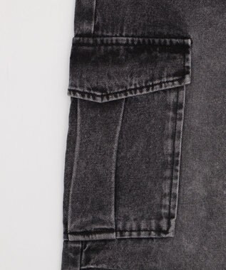 WEGO 【XS～Mサイズ展開/ウエストゴム 】デニムイージーパラシュートカーゴパンツ デニムブラックソノタ