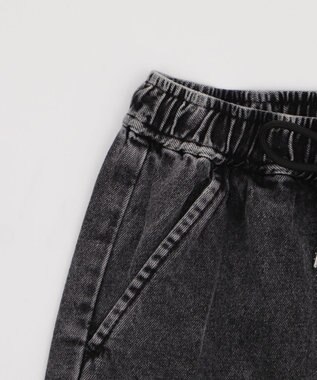 WEGO 【XS～Mサイズ展開/ウエストゴム 】デニムイージーパラシュートカーゴパンツ デニムブラックソノタ