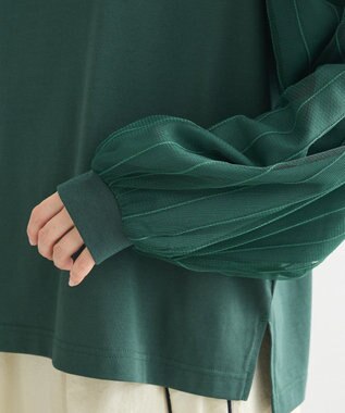 Green Parks 袖チュールドッキングプルオーバー Green