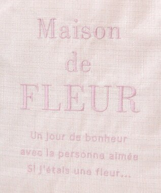 Maison de FLEUR ツイードロゴ刺繍スクエアトートバッグ Pink