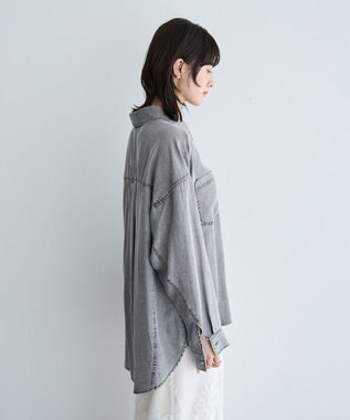 YECCA VECCA 【販売なし】バイオ加工ウ゛ィンテージデニムシャツ Gray