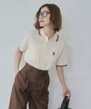 WEGO 【26年春夏新カラー登場/ユニセックス着用ITEM/SMLサイズ展開】U.S. POLO ASSN.別注ラインポロシャツ ホワイトアイボリー