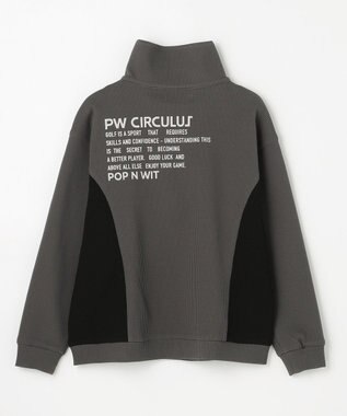 PW CIRCULUS 今が旬トップス！【ドライな肌触り / UV遮蔽率98.9% UVカット / ストレッチ】【WOMEN】ワッフルハーフジップ  ゴルフウェア レディース グレー系