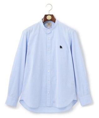 J.PRESS MEN 【WEB限定】ピンオックスバンドカラーバックブル シャツ サックスブルー系