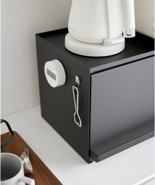 tower 前が開くキッチンカウンター上収納ラック タワー D24 ブラック ブラック