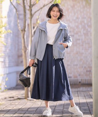 ANY 【撥水/UVカット/手洗い可】ラク映え撥水マウンパ ブルーグレー