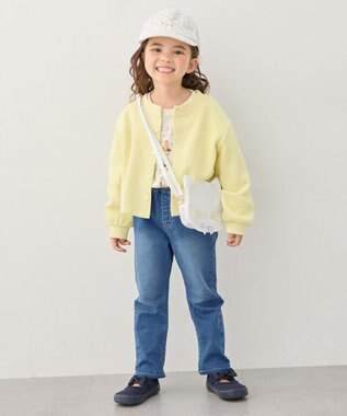 ANY KIDS 【洗濯機可能】スナップボタン カーディガン イエロー