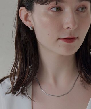 Phoebe ≪TV番組着用商品≫【金属アレルギー対応】ワンタッチワイドフープミニピアス　シルバー/サージカルステンレス シルバー