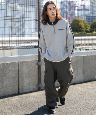 WEGO ヘビーウエイトラインスリーブプルオーバー 杢グレー