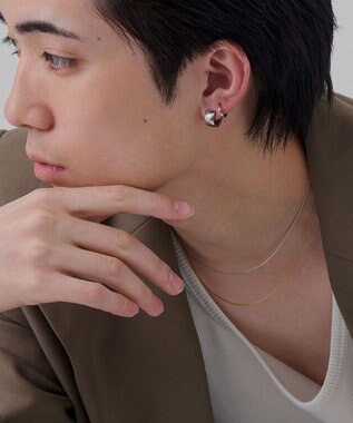 Phoebe ≪TV番組着用商品≫【金属アレルギー対応】ワンタッチワイドフープミニピアス　シルバー/サージカルステンレス シルバー