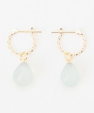 TOCCA 【WEB限定】LEGAME PIERCED EARRINGS S K10 天然石 ピアス S シーブルーカルセドニー